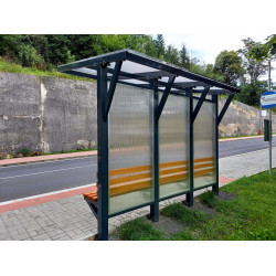 Autobusová zastávka Nagano - Vitrína: Ne, Bočnice: Ne, Komůrkový polykarbonát, 3m