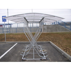 Přístřešek pro kola oboustranný, 14 míst